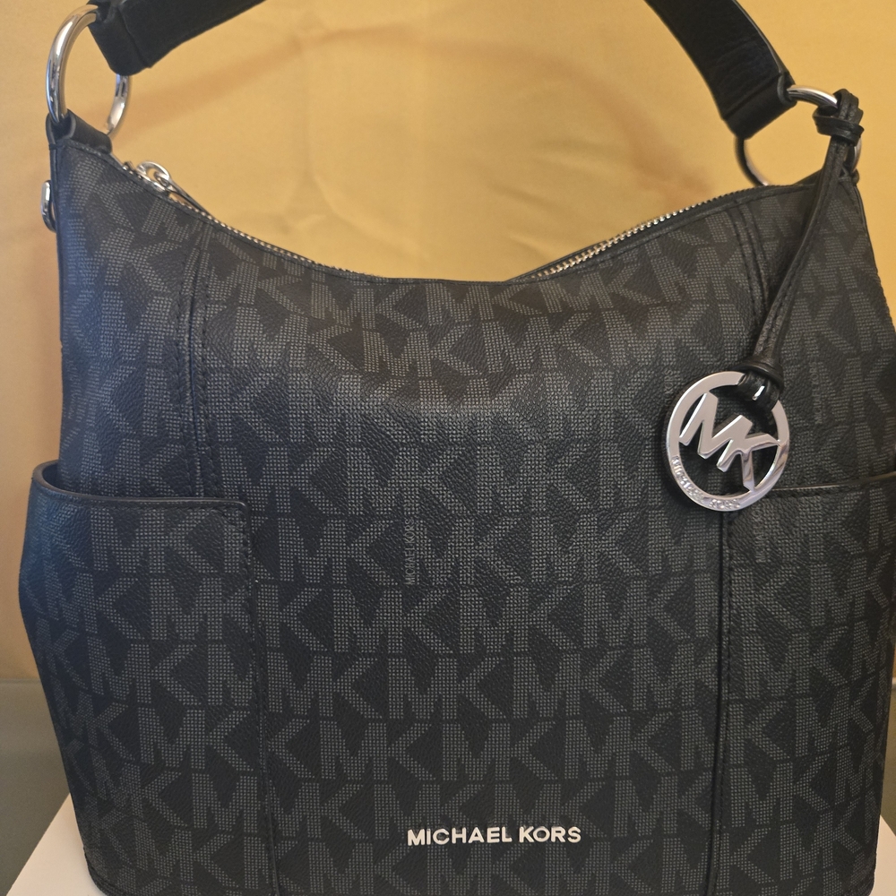 Michael Kors Black Hobo Bag with MK Logo